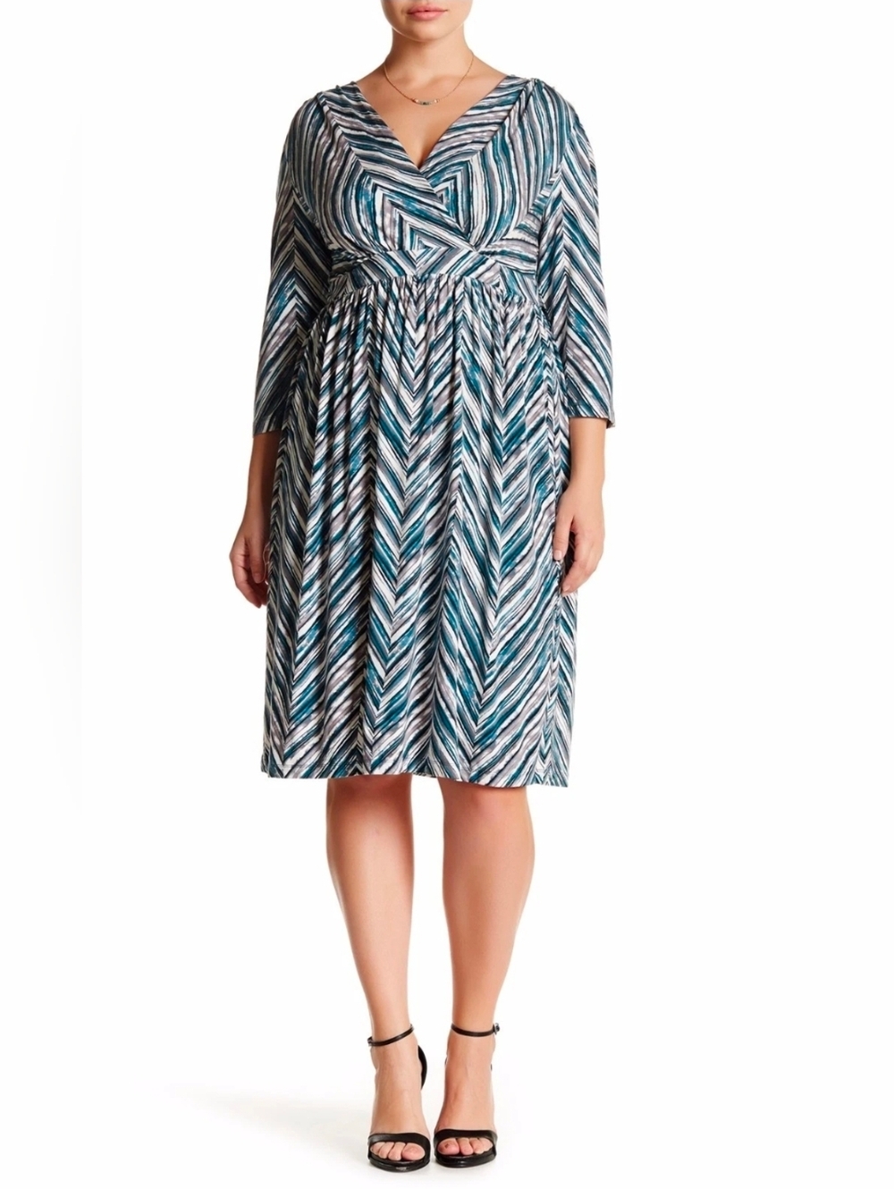 NWT TART Courtney in Painted Chevron Surplice Empire Waist Jersey Dress 3X